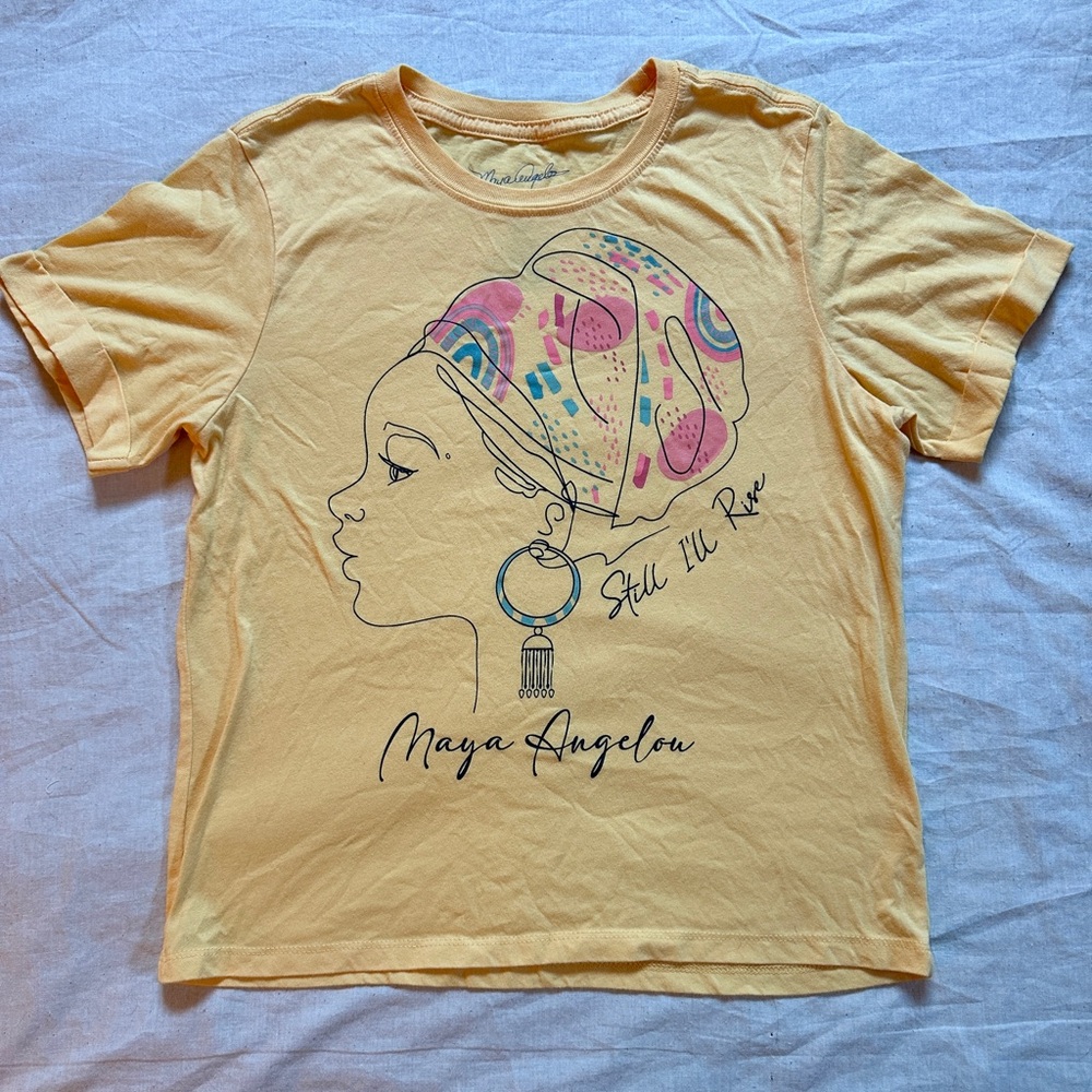Yellow “Maya Angelou” Graphic T size XS